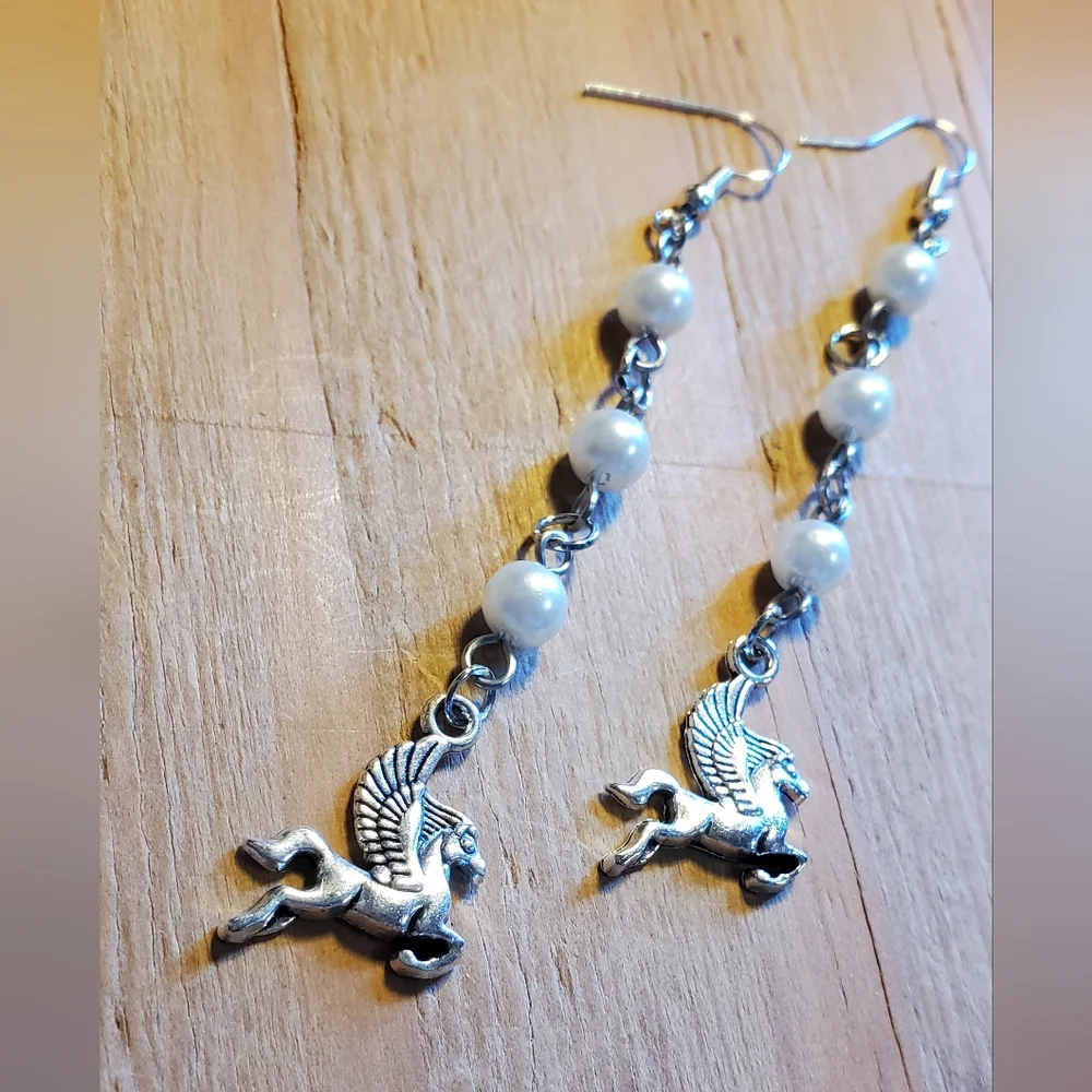 Pegasus charm earrings